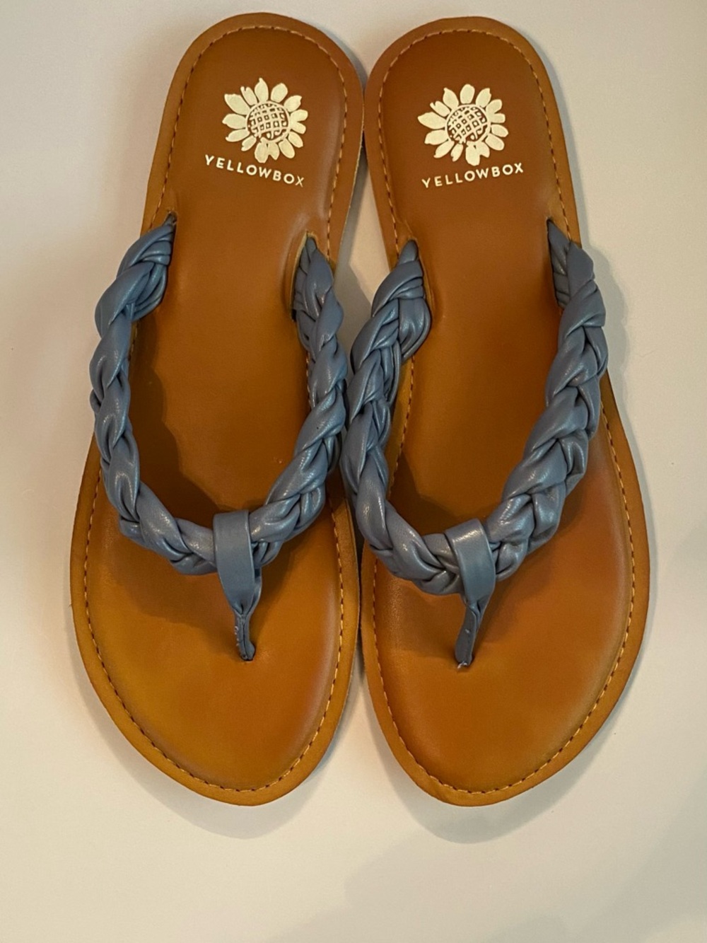 Yellow Box Women’s Blue Dauphine Braided Flip-flop Sandals 11M - Picture 3 of 12